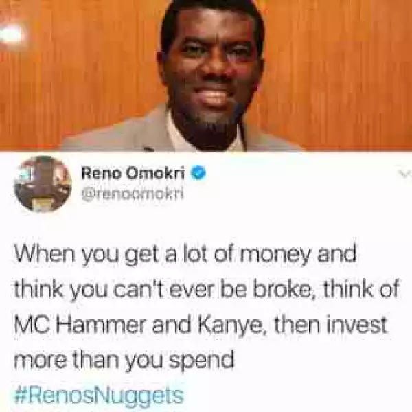 " Share It With Jonathan ", " Who Told You Kanye Is Broke ? ": OAP Freeze Shades Reno Omokri On Investment Advice
